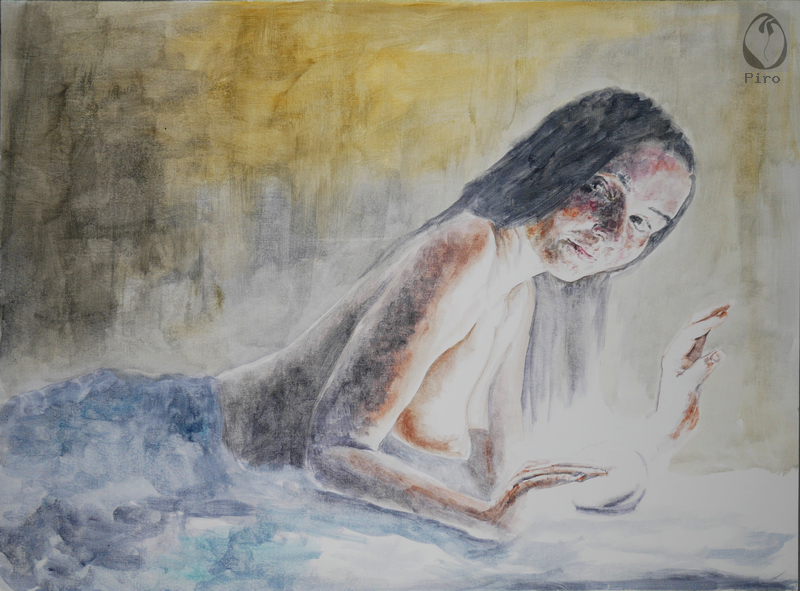 oil on paper - olio su carta di Piro